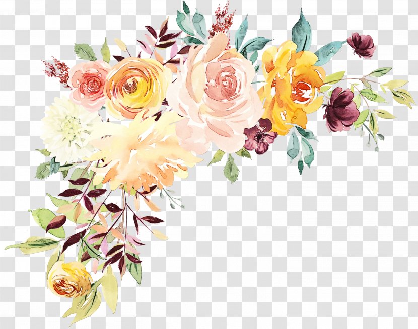 Bouquet Of Flowers Drawing - Paint - Rose Order Artificial Flower Transparent PNG