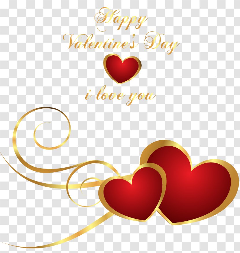 Valentine's Day Heart Clip Art - Gift - Transparent Happy Valentines Decor With Hearts Transparent PNG