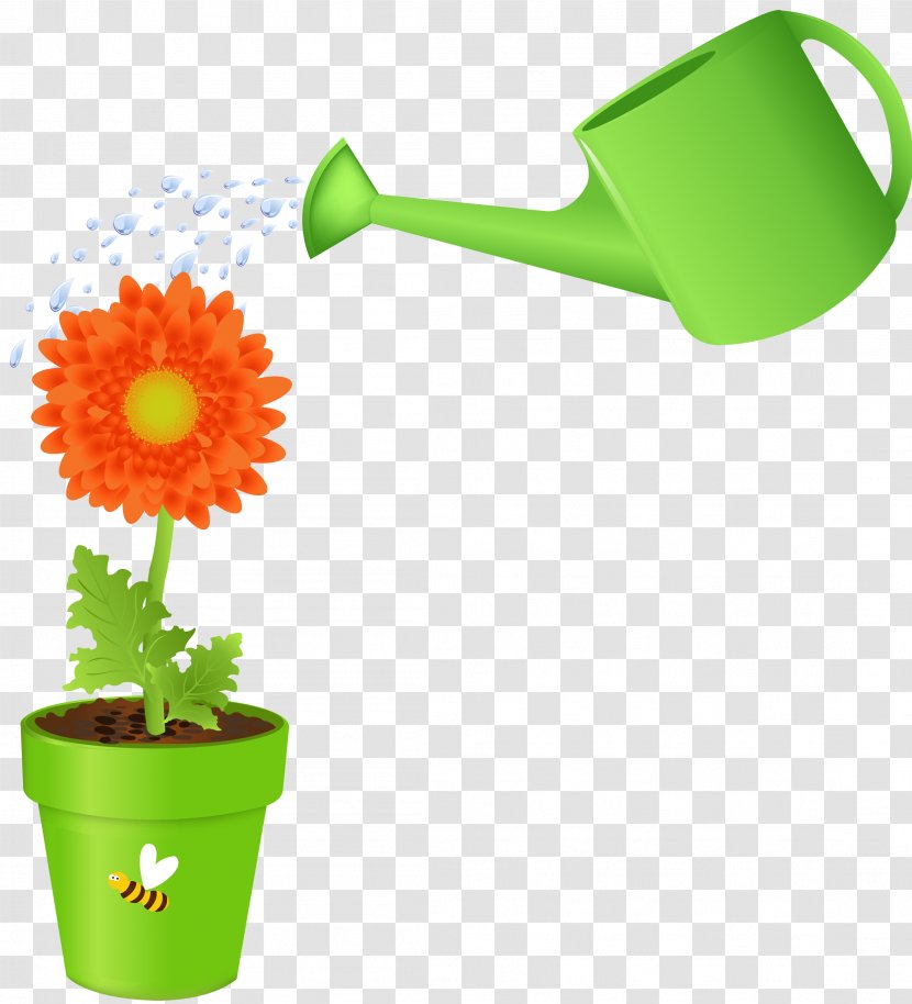 Flowerpot Clip Art - Vector Kettle And Green Watering Flowers Transparent PNG