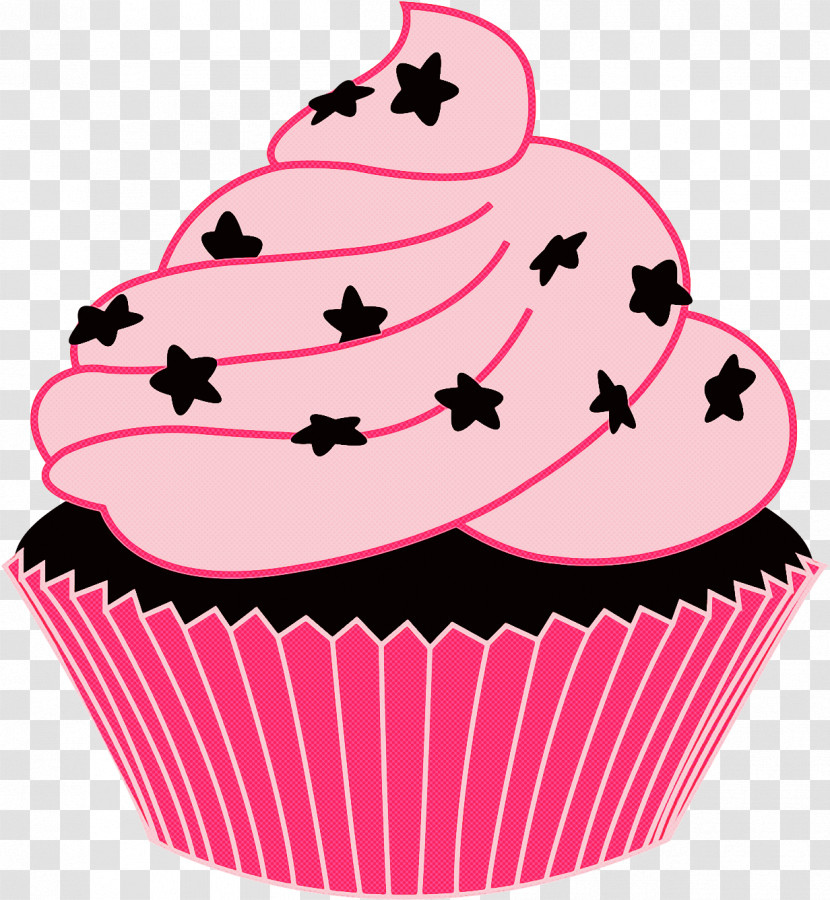 Cupcake Baking Cup Pink Cake Icing Transparent PNG