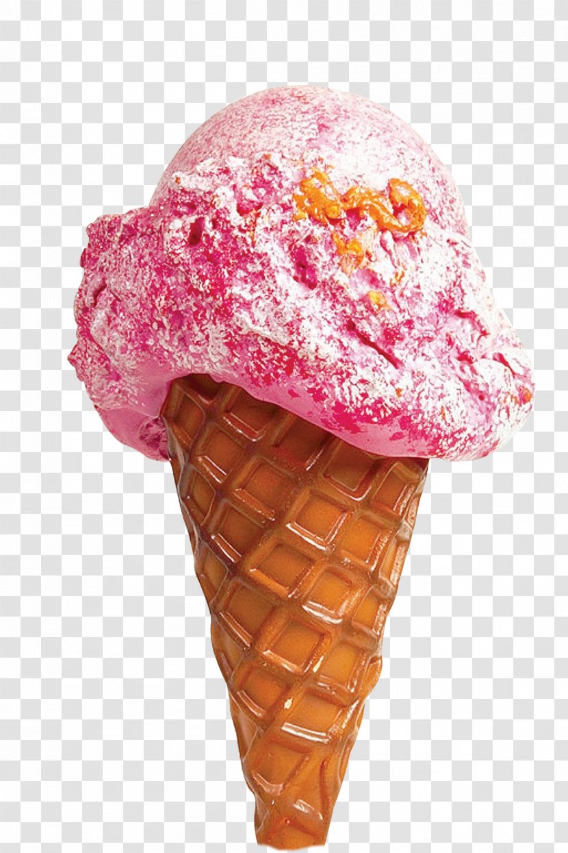 Ice Cream Cone Strawberry Chocolate - Cones Transparent PNG