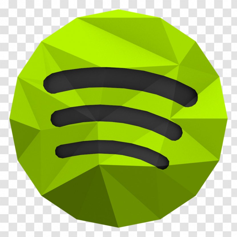 Low Poly Spotify - Green Transparent PNG