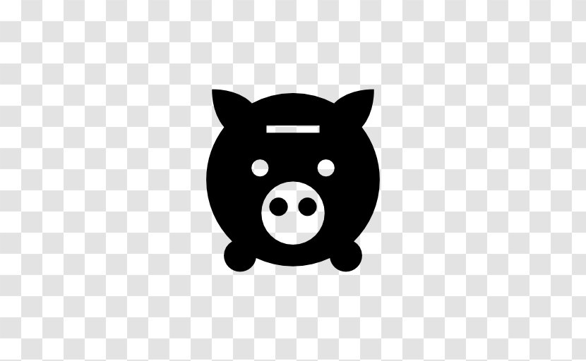 Commerce Symbol Money Piggy Bank - Black Transparent PNG