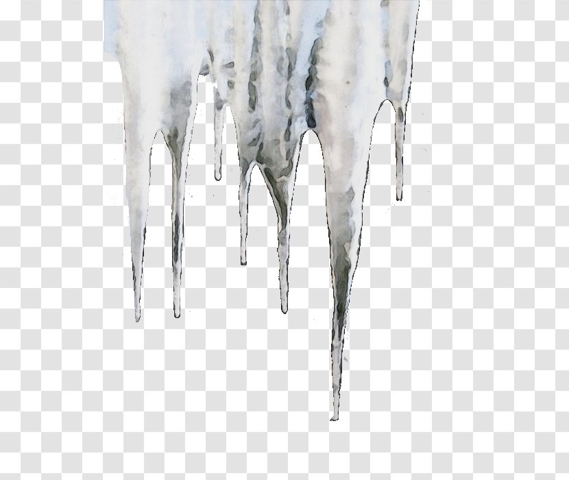 Icicle Stalactite Ice Freezing Formation - Wet Ink - Melting Transparent PNG