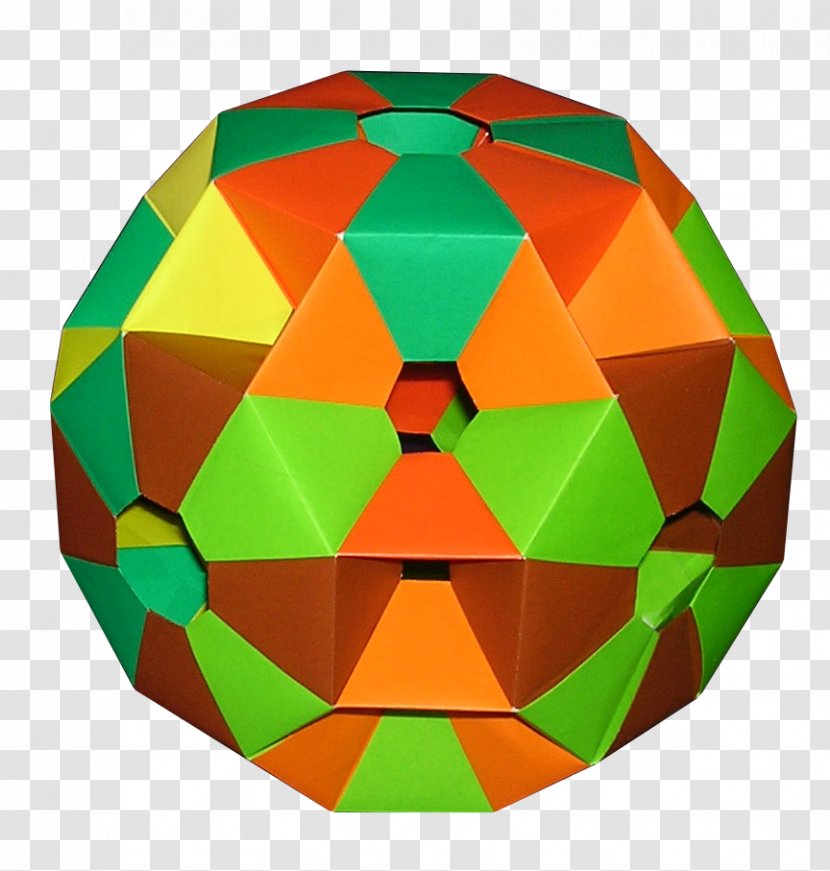 Kusudama Modular Origami Polyhedron Pattern - Yellow Transparent PNG