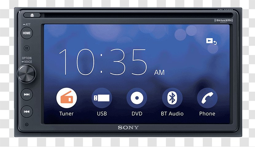 Sony XAV AX200 Vehicle Audio CarPlay Android Auto XAV-AX100 - Consumer Electronics - Navigation Bar Techno Transparent PNG