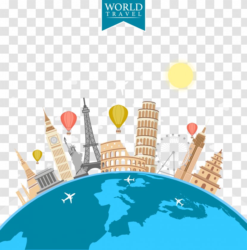 Travel Illustration - Diagram - Vector Hand-painted Global Transparent PNG