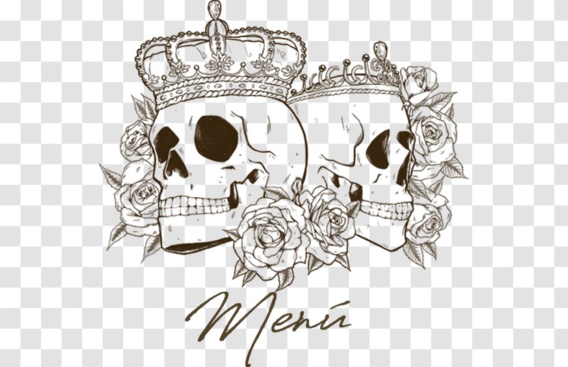 King And Queen Cantina Visual Arts Sketch - Line Art - Skull Transparent PNG
