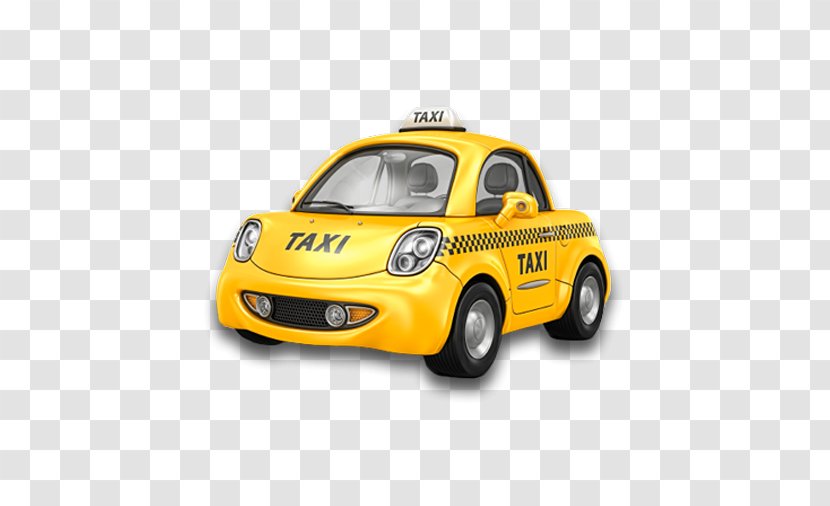 Taxi Yellow Cab Car Rental Airport Bus Travel - Cartoon Transparent PNG