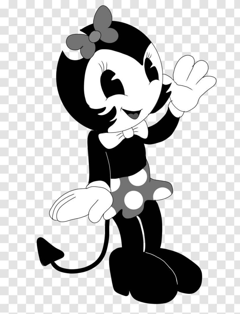 Bendy And The Ink Machine Demon Drawing Rubber Hose Animation - Black White Transparent PNG