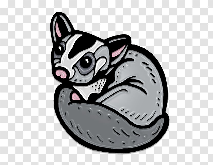 Whiskers Lapel Pin Sugar Glider Dog - Clorty Cat Transparent PNG