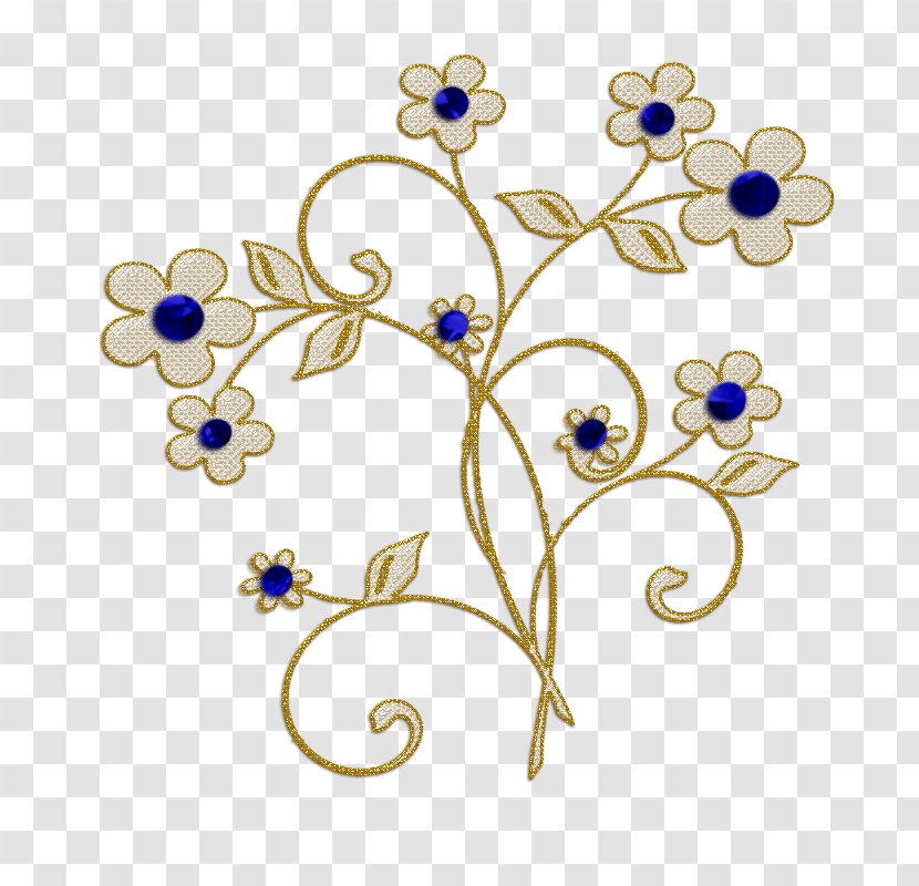 Cobalt Blue Cut Flowers Brooch Body Jewellery Transparent PNG