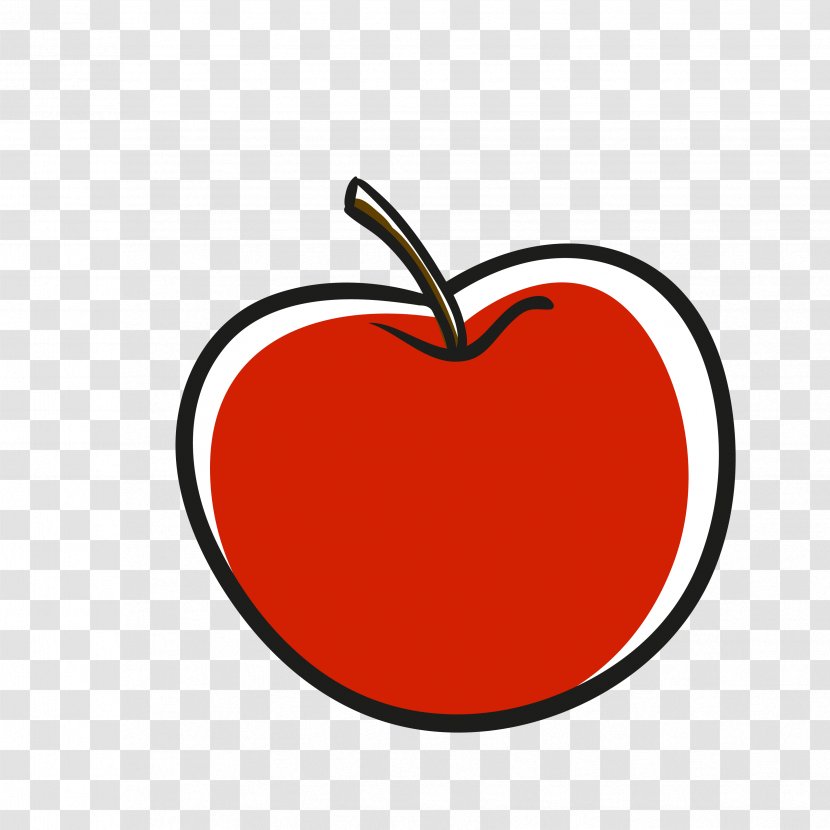 Apple Love Heart Clip Art - Vector Red Fruit Big Transparent PNG