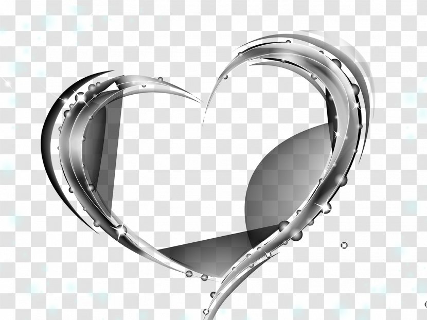 Love Shape Shine Silver Drops - Computer Graphics - Body Jewelry Transparent PNG