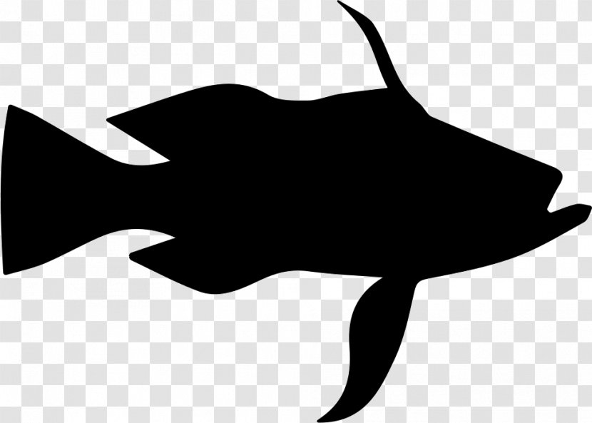 Clip Art Computer File - Black And White - Triggerfish Outline Transparent PNG