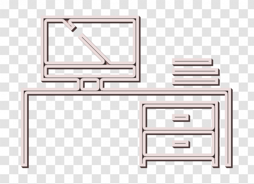 Desk Icon Office Space Icon Office Line Icon Transparent PNG