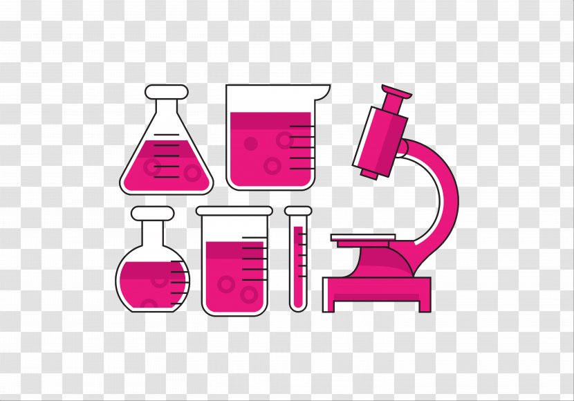 Test Tube Laboratory Microscope Euclidean Vector - Magenta Transparent PNG