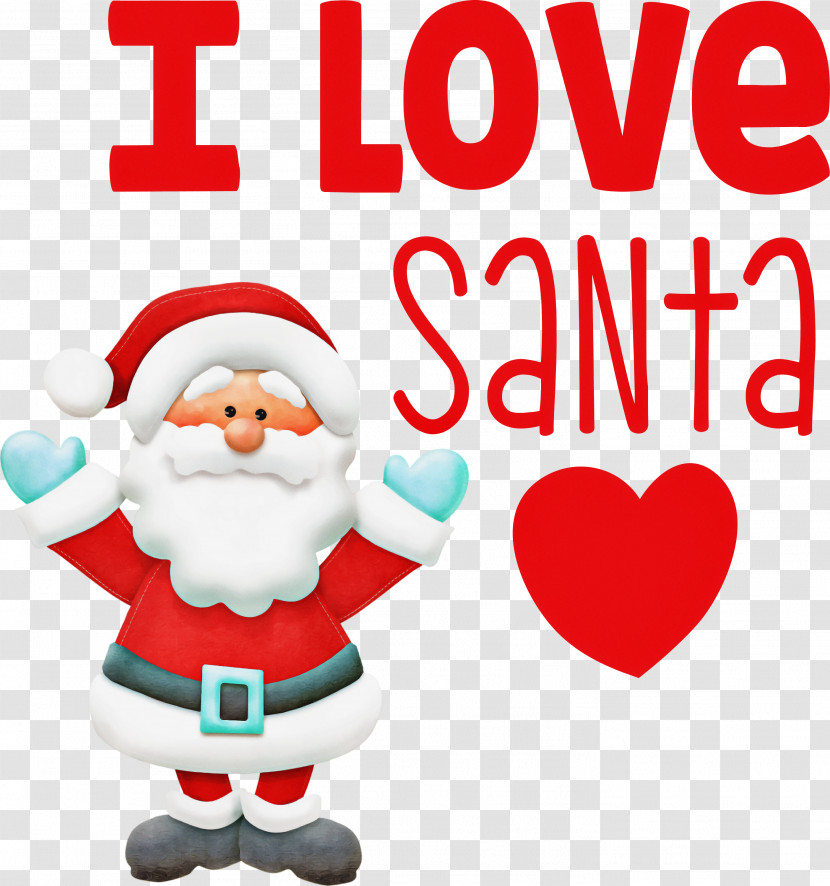 I Love Santa Santa Christmas Transparent PNG