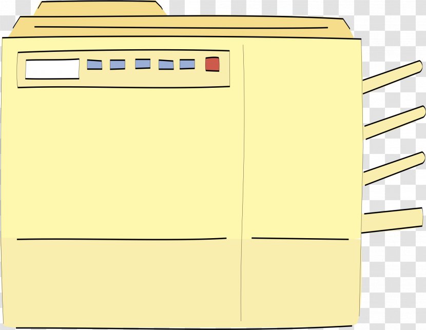 Yellow Angle Filing Cabinet - Printer Transparent PNG