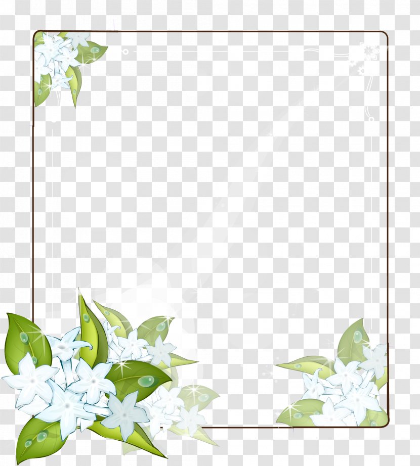 Cape Jasmine Flower Picture Frames - Grass - Floral Frame Transparent PNG