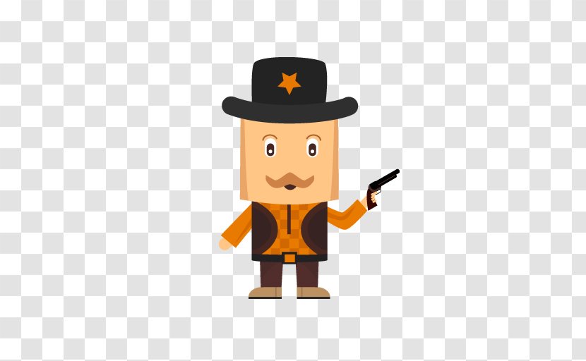 Cowboy American Frontier ICO Download Icon - Cartoon Police Transparent PNG