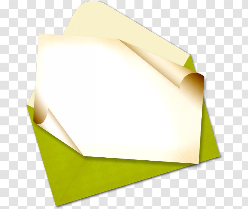 Paper Green Yellow Envelope Rectangle - Material - Flower Transparent PNG