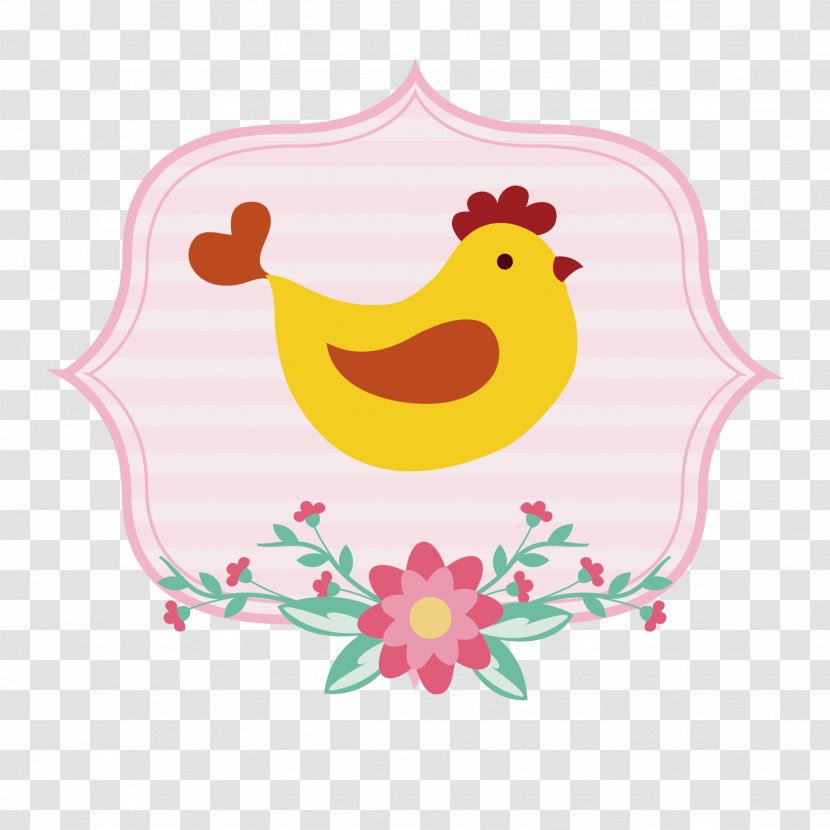 Chicken Rooster - Yellow - Easter Decorative Birds Transparent PNG