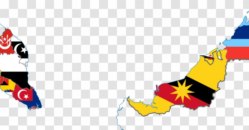 Peninsular Malaysia Brunei Flag Of States And Federal Territories Vector Map Transparent PNG