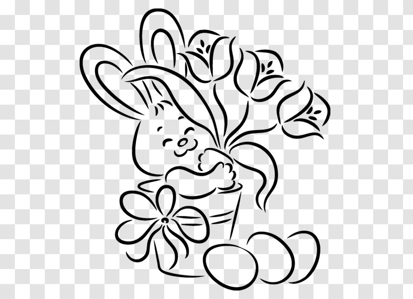 Black And White Flower - Easter Egg - Pedicel Happy Transparent PNG