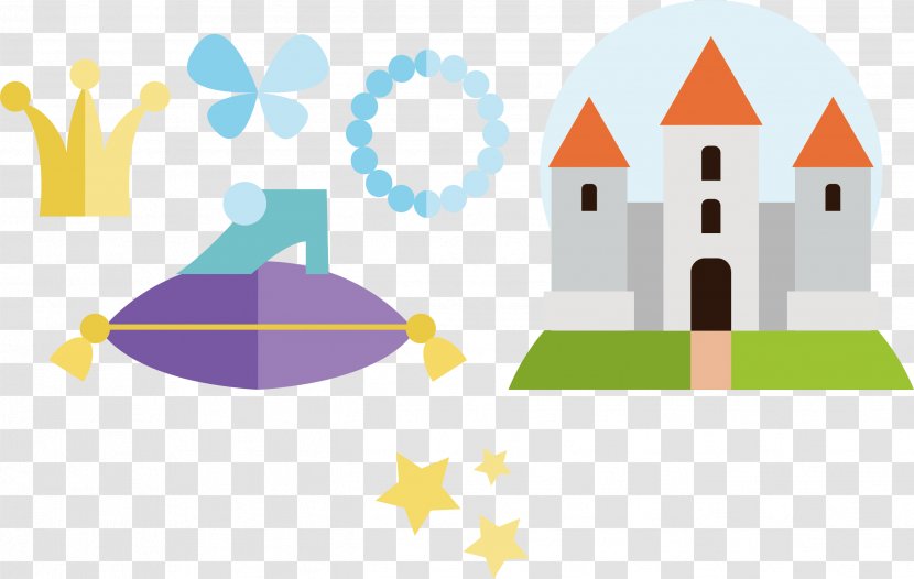 Cinderella Euclidean Vector Character - Story - Hand-painted Castle Transparent PNG
