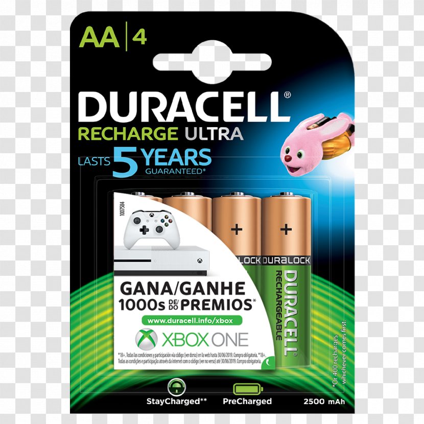 Battery Charger Nickel–metal Hydride AA Rechargeable Duracell - Aa Transparent PNG
