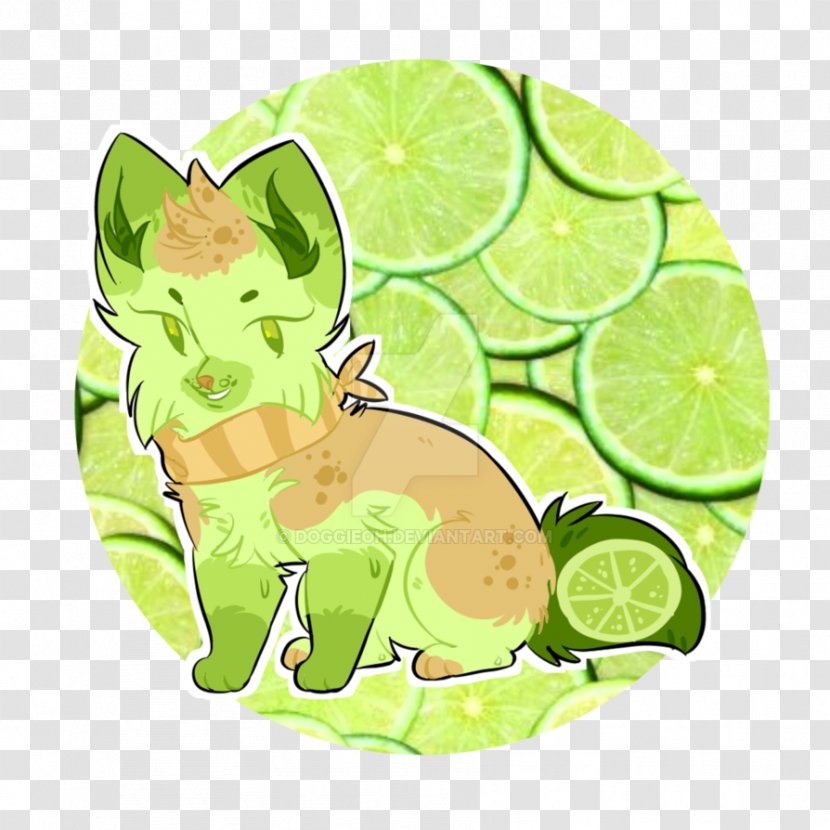 Lime Cat Character Fiction - Flowering Plant - Key Pie Transparent PNG