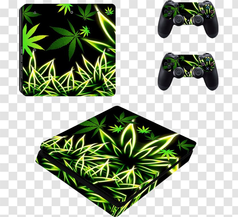 Sticker Sony PlayStation 4 Slim Paper Decal - Leaf - Cannabis Transparent PNG