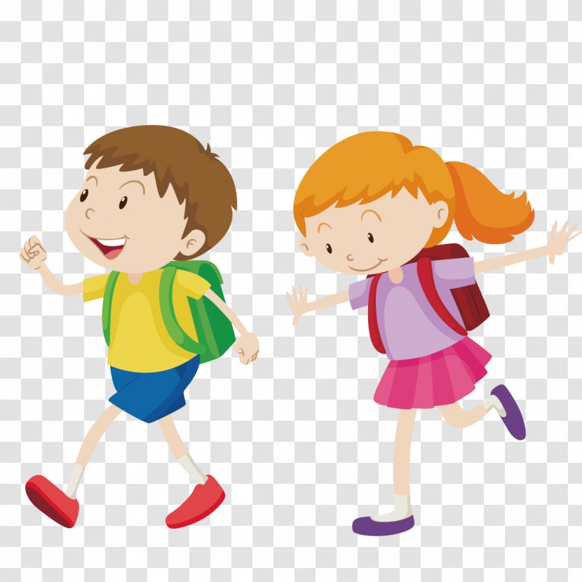 Royalty-free Walking Boy Clip Art - Heart - Vector Go To School Transparent PNG