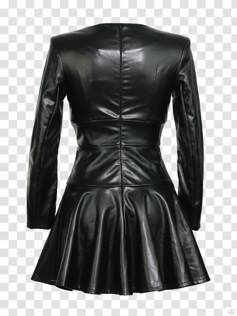 Dress Clothing Leather Jacket Skirt Button - Frame - Long Sleeve Cocktail Dresses Transparent PNG