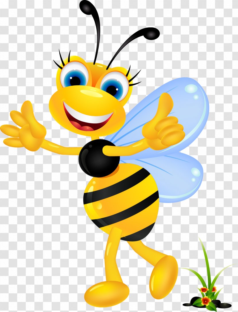 Bee Cartoon Clip Art - Cute Transparent PNG