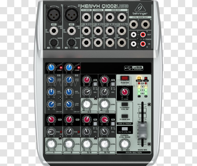 Microphone Audio Mixers Behringer Xenyx Q1202USB Q1002USB - Technology Transparent PNG