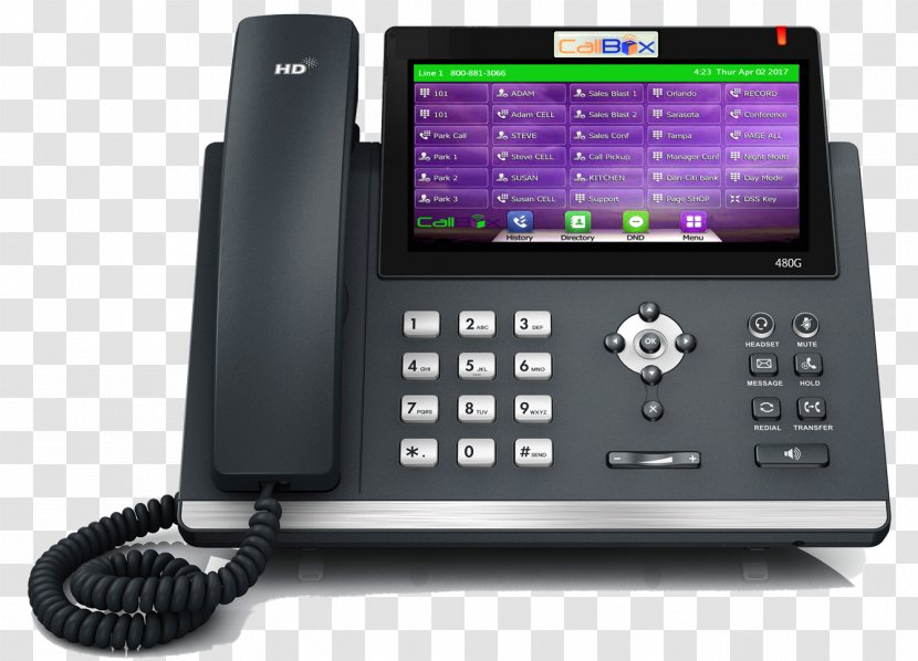VoIP Phone Voice Over IP Session Initiation Protocol Yealink SIP-T48G Telephone - Corded - Fixe Transparent PNG