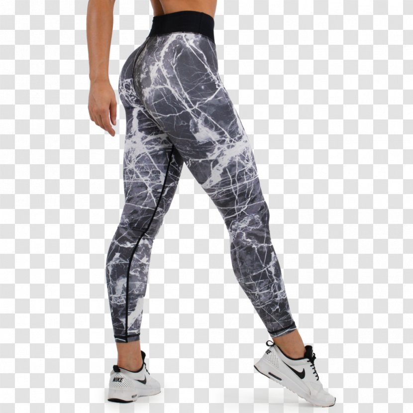 Leggings Waist Marbler Spandex - Abdomen - Black Marble Transparent PNG