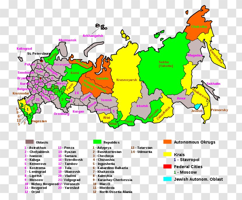 Jewish Autonomous Oblast Krais Of Russia Republics Oblasts Federal Subjects Transparent PNG