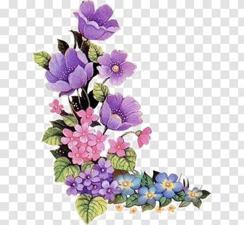 Borders And Frames Clip Art Flower Purple - Flora Transparent PNG