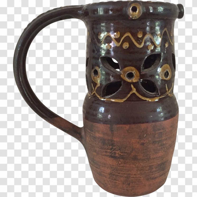 19th Century 18th Pottery Delftware Puzzle Jug - Mug Transparent PNG