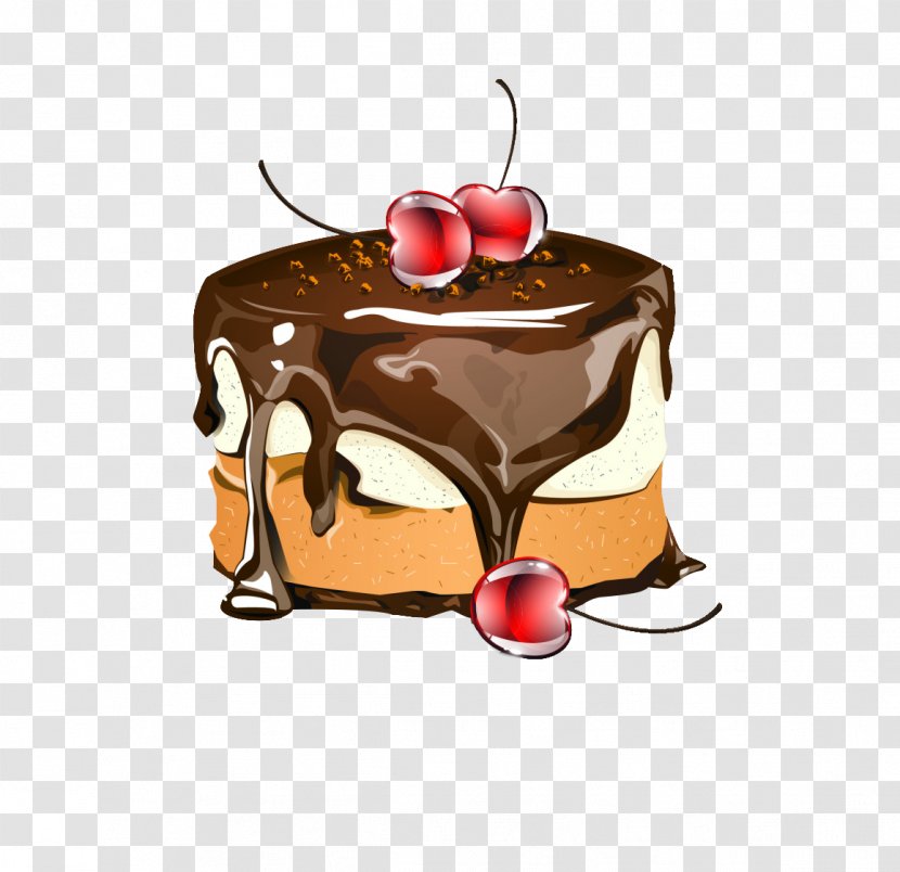 Ice Cream Chocolate Cake Black Forest Gateau Birthday - Pastry - Cherry Pattern Transparent PNG