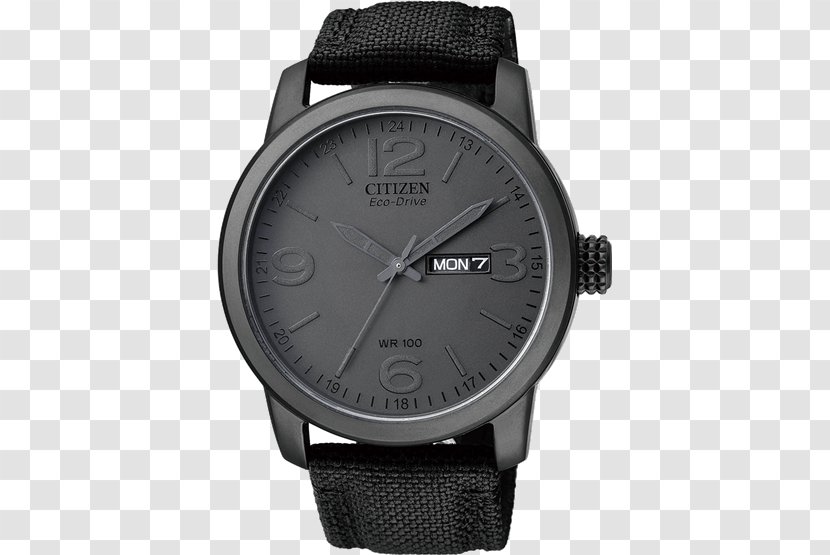 Eco-Drive Watch Citizen Holdings Strap Jewellery - Military - Pure Black Male Table Transparent PNG