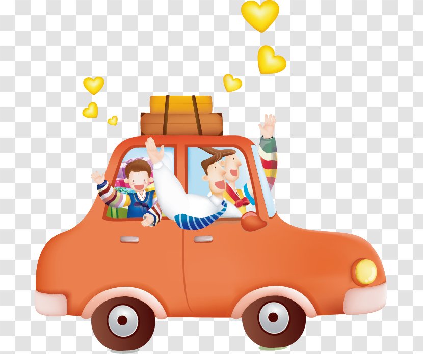 Cartoon Illustration - Humour - A Man Driving Car Transparent PNG