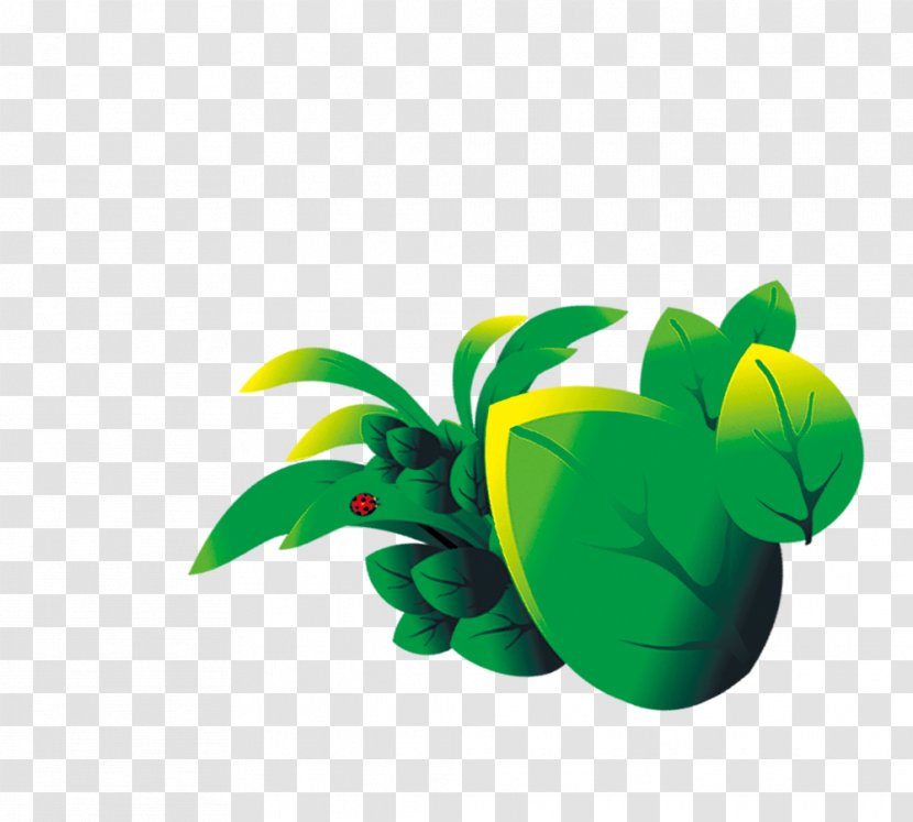 Leaf Cartoon Animation - Flowerpot - Green Leaves Transparent PNG