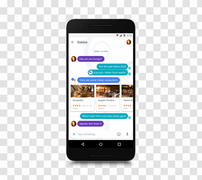 Google I/O Allo Messaging Apps Assistant - Portable Communications Device - Bezel Less Mobile Phone Transparent PNG