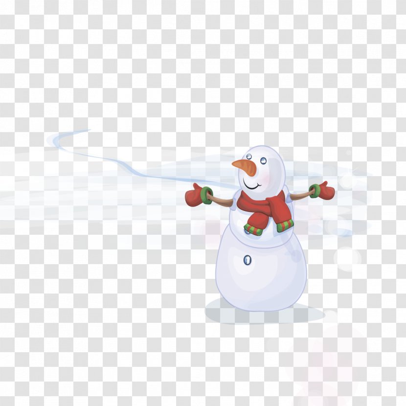 Snowman Cartoon - Bird - Snowy Vector Material Transparent PNG