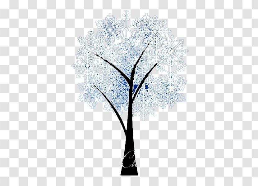 Snowflake Blue - Branch - Tree Picture Material Transparent PNG