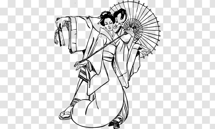 Dance Clip Art - Silhouette - Japan Vector Kimono Transparent PNG